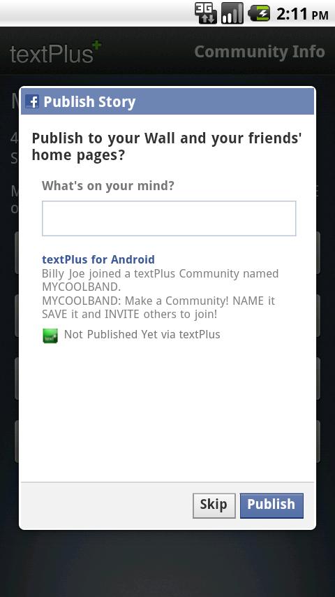 textPlus Android Communication