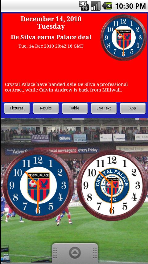 Crystal Palace FC Clock & News Android Sports