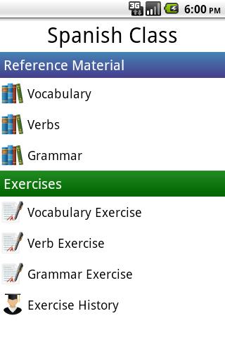 Spanish Class Demo Android Education