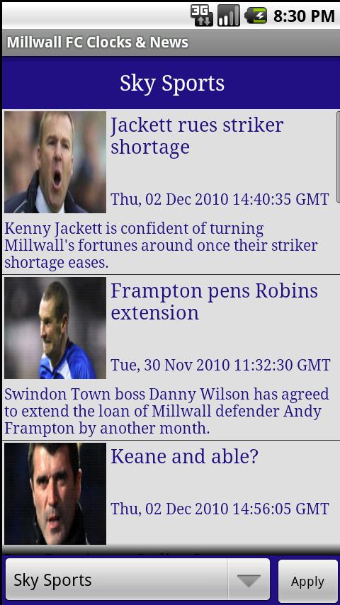 Millwall FC Clock & News Android Sports