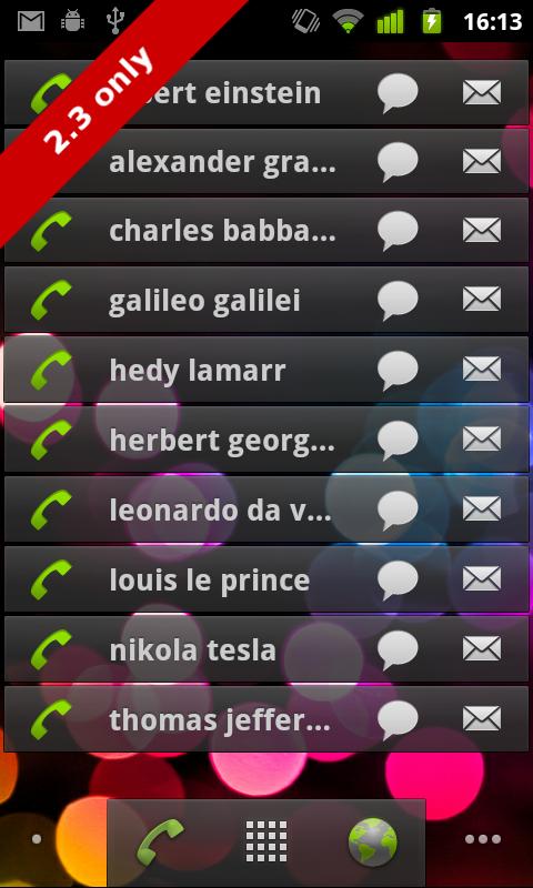 top contacts widget Android Communication