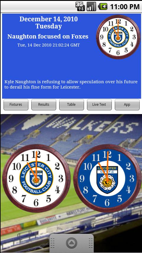 Leicester City FC Clock & News Android Sports