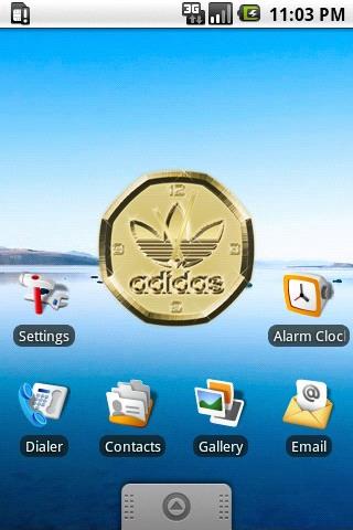Adidas gold clock widget Android Personalization