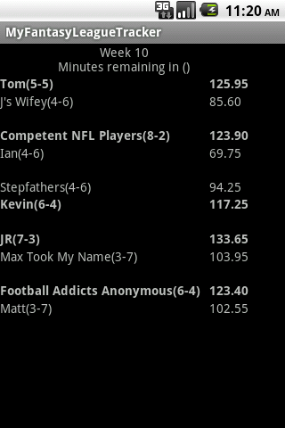 MyFantasyLeague.com Tracker Android Sports