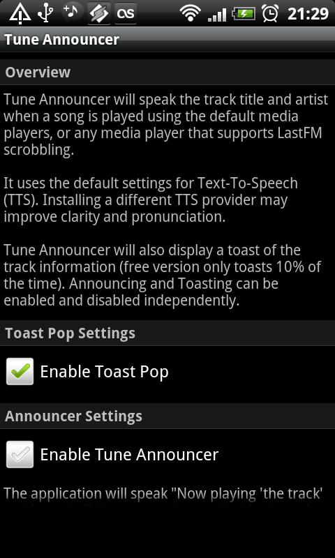 Tune Announcer Android Music & Audio