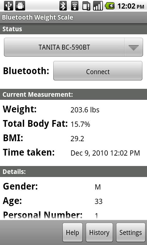 Bluetooth Weight Scale Client