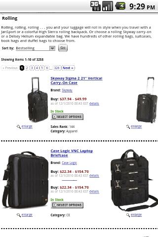 RPK Luggage Online Superstore Android Shopping
