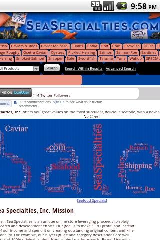 Sea Specialties Seafood Market Android Shopping