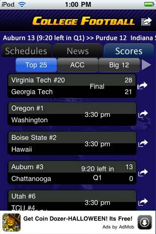 College Football Scoreboard