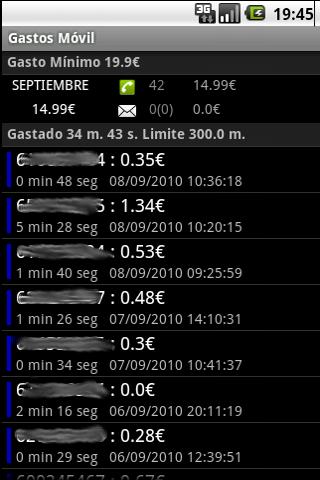 Gastos Móvil Android Finance
