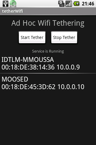tether Wifi Android Communication