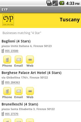EYP : English Yellow Pages Android Travel