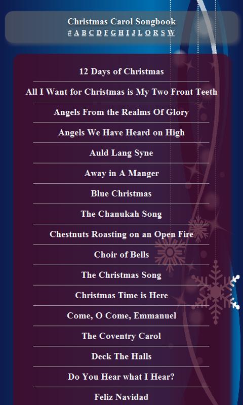 Christmas Carol Songbook Android Entertainment