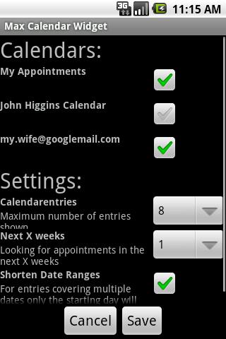 Max Calendar Widget Android Productivity