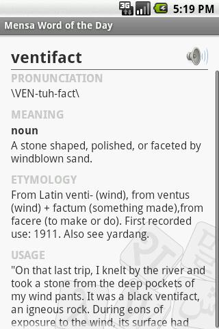 Mensa Word of the Day Widget Android Books & Reference