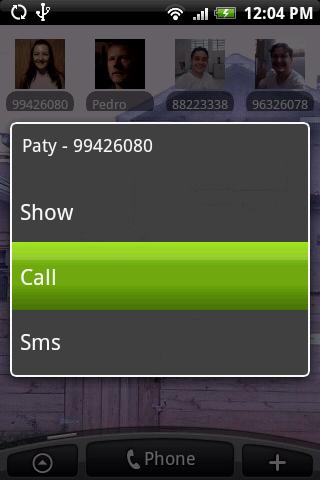 Contact Widget Android Communication