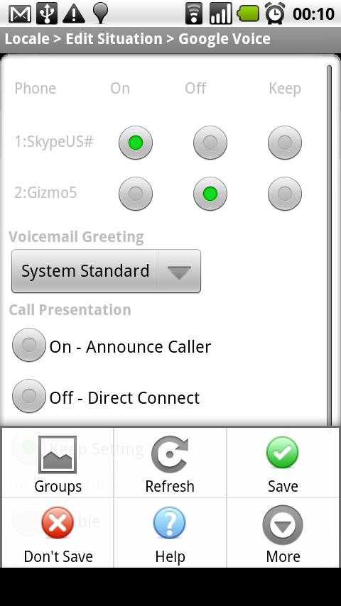 Locale Google Voice Set Plug Android Communication