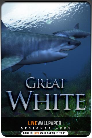 GREAT WHITE  live wallpaper . Android Themes