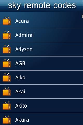 Sky Remote Codes Android Tools