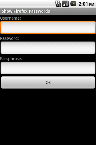 Show Firefox passwords (light) Android Tools