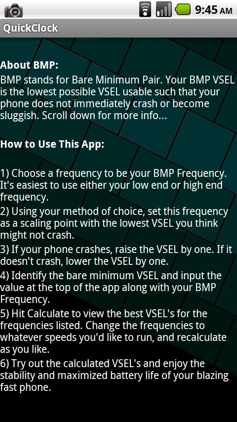 QuickClock Overclock Assistant Android Tools