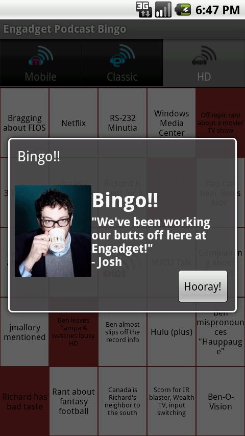 Engadget Podcast Bingo! Android Entertainment