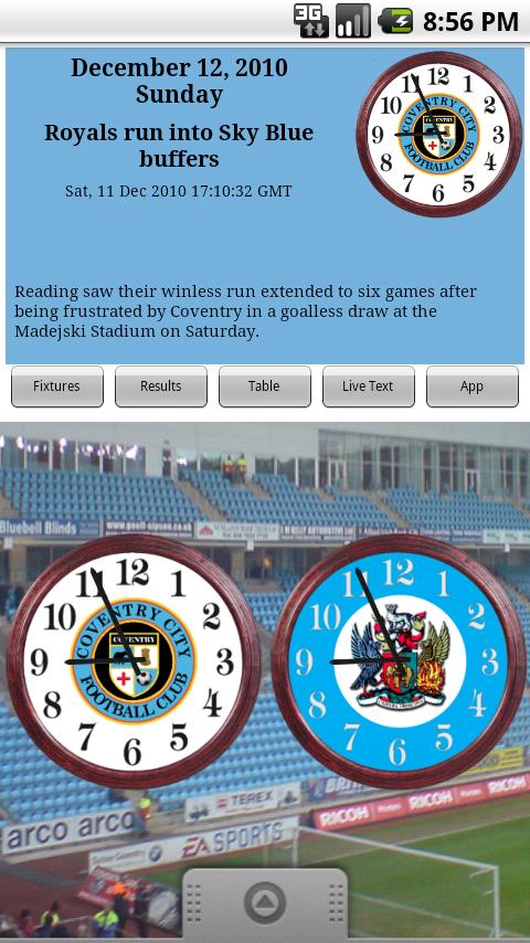 Coventry City FC Clocks & News Android Sports