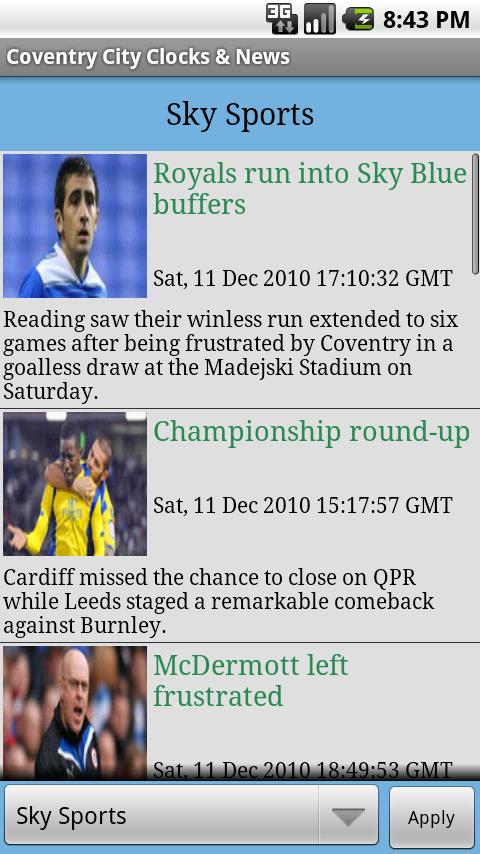 Coventry City FC Clocks & News Android Sports