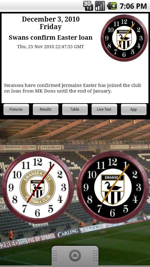 Swansea City AFC Clocks & News Android Sports