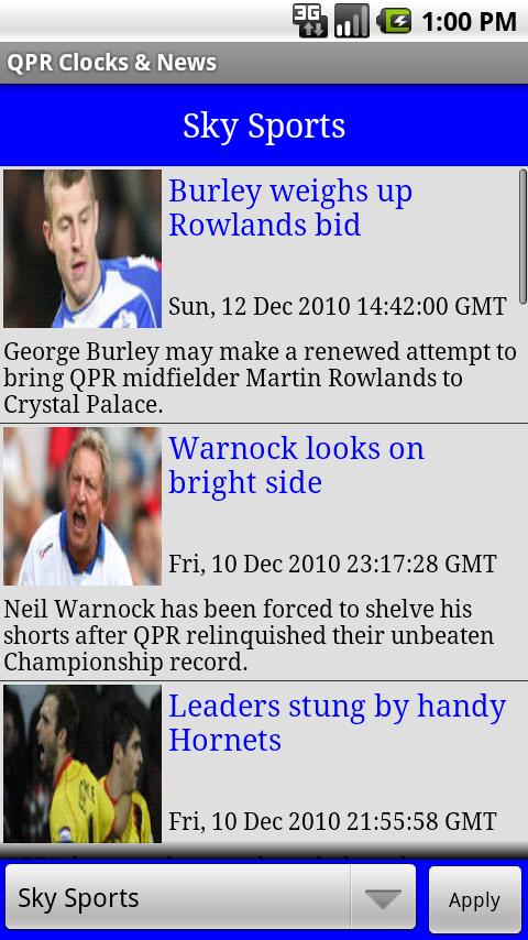 QPR FC Clock & News Android Sports