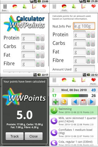 UK WeightWatchers Points Diary Android Health & Fitness