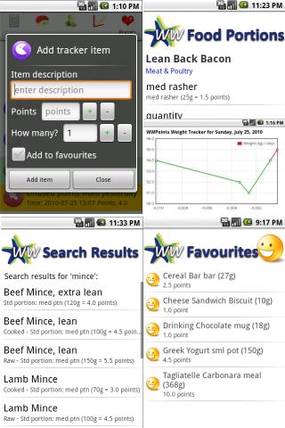 UK WeightWatchers Points Diary Android Health & Fitness