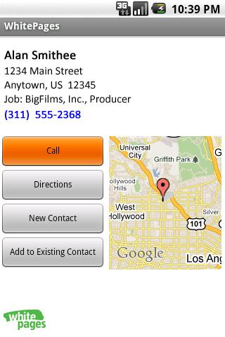 WhitePages Android Reference
