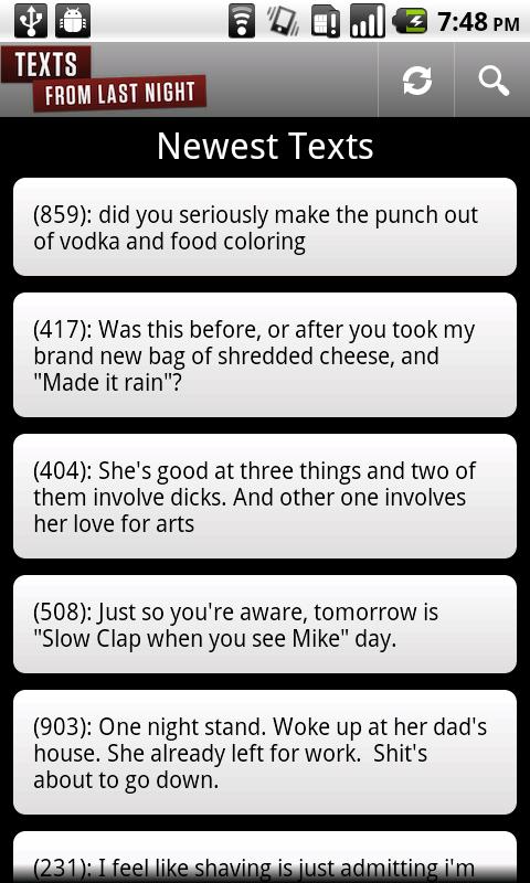Texts From Last Night Android Entertainment