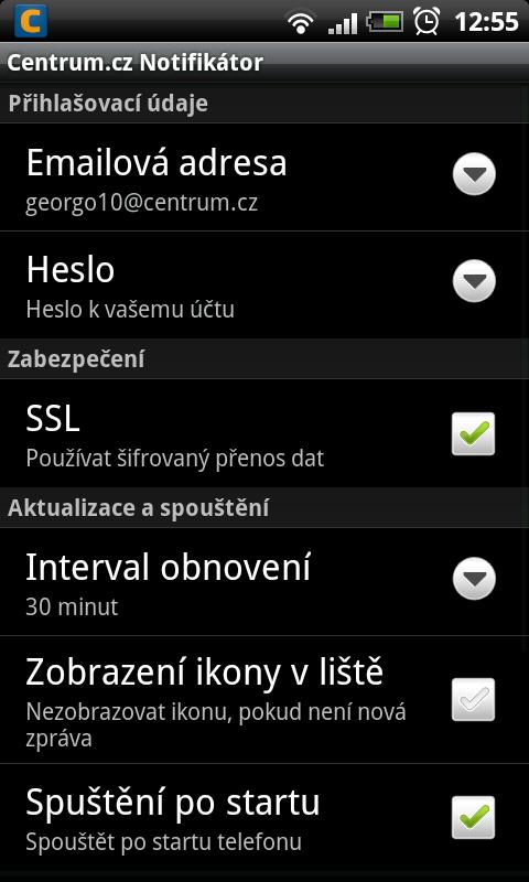 Centrum.cz Notifikator Android Communication