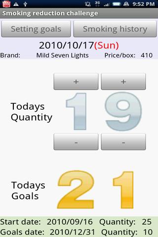 Smoking reduction Trial Android Health & Fitness