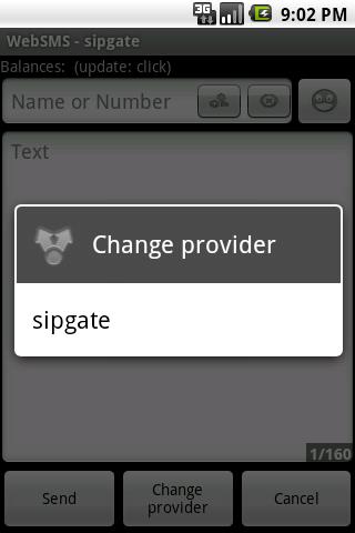 WebSMS: sipgate Connector Android Communication