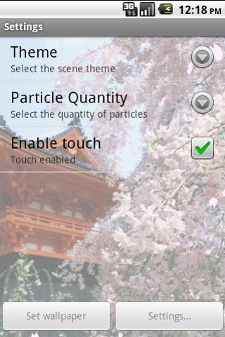 Sakura Live Wallpaper Android Themes