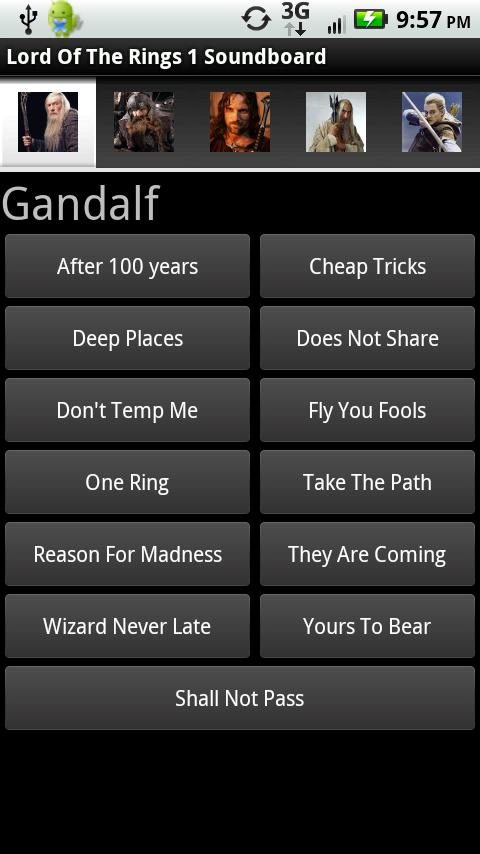 Lord Of The Rings Soundboard Android Entertainment