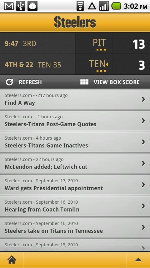 Steelers Gameday PLUS Android Sports