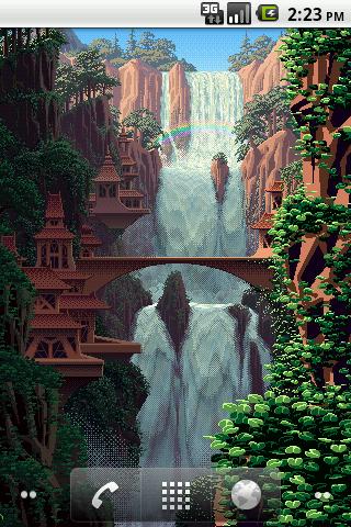 8-Bit Waterfall Live Wallpaper Android Themes