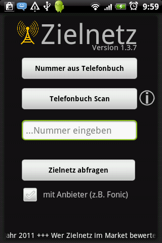 Zielnetz Flatrate Networkscan