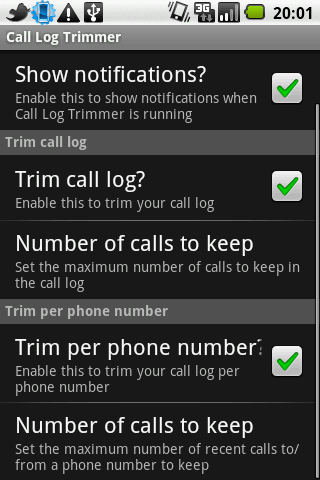Call Log Trimmer Android Tools