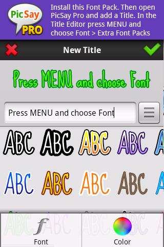PicSay Pro Font Pack – A Android Themes