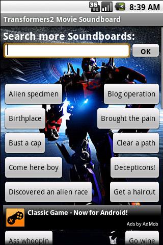 Transformers2 Movie Soundboard Android Entertainment