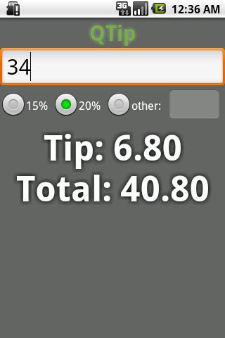 QTip Tip Calculator Android Tools