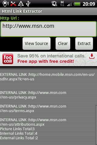 HTML Link Extractor Android Tools