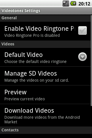 Video Ringtone Pro Android Multimedia