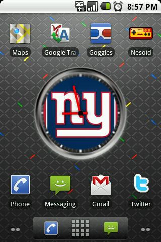 Large NY Giants Clock Widget Android Themes