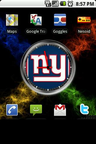 Large NY Giants Clock Widget Android Themes